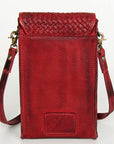 Never Mind Nmbgm134D Cell Phone Holder Vintage Handmade Genuine Cowhide Leather Women Bag Western Handbag Purse