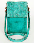Never Mind Nmbgm134E Cell Phone Holder Vintage Handmade Genuine Cowhide Leather Women Bag Western Handbag Purse
