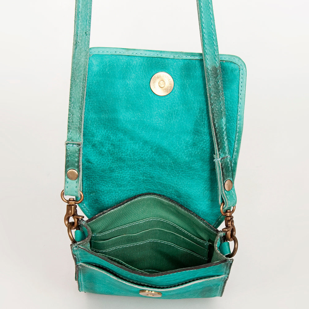 Never Mind Nmbgm134E Cell Phone Holder Vintage Handmade Genuine Cowhide Leather Women Bag Western Handbag Purse