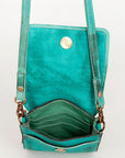 Never Mind Nmbgm134E Cell Phone Holder Vintage Handmade Genuine Cowhide Leather Women Bag Western Handbag Purse