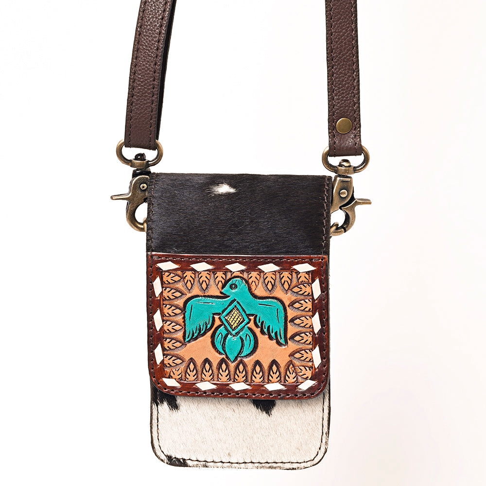 American Darling Hand Tooled Hair On Genuine Leather Women Bag Western Handbag Purse