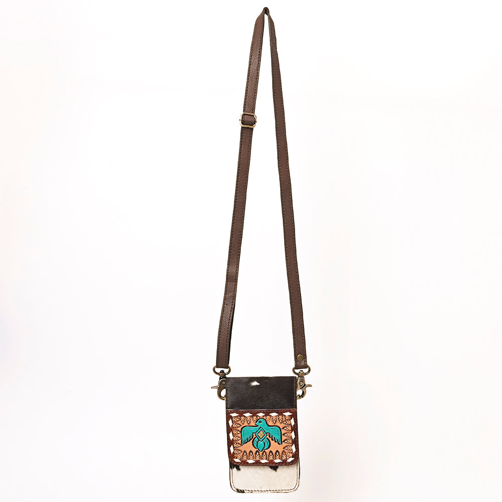 American Darling Hand Tooled Hair On Genuine Leather Women Bag Western Handbag Purse