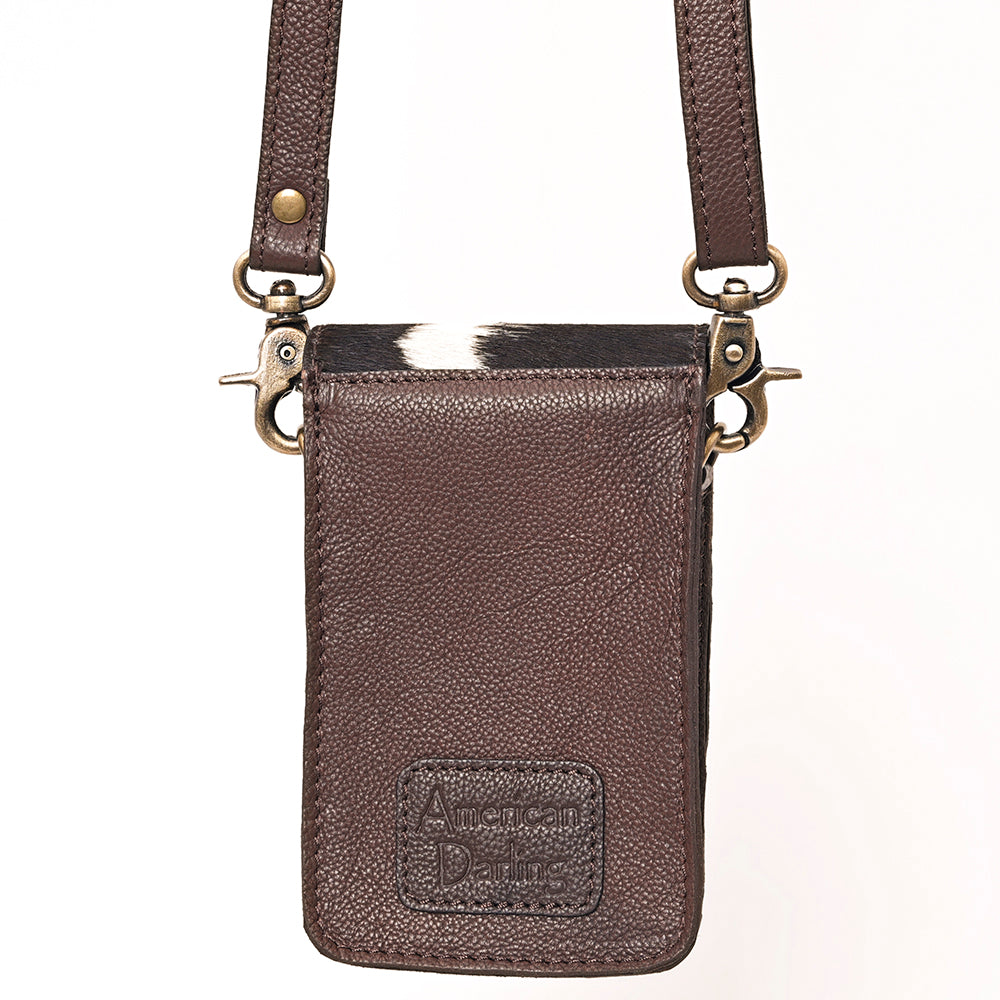 American Darling Hand Tooled Hair On Genuine Leather Women Bag Western Handbag Purse