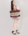 American Darling ADBGZ649B Tote Hand Tooled Saddle Blanket Genuine Leather Women Bag Western Handbag Purse
