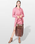 American Darling ADBGZ654 Tote Hand Tooled Hair-On Genuine Leather Women Bag Western Handbag Purse