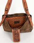 American Darling ADBGZ664 Hobo Hand Tooled Genuine Leather Women Bag Western Handbag Purse
