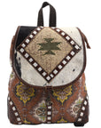 OHLAY KB419 Backpack Hand Tooled Upcycled Wool Upcycled Canvas Hair-On Genuine Leather women bag western handbag purse