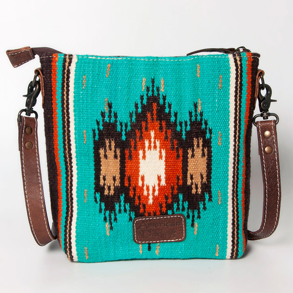 American Darling ADBG1006A Large Crossbody Saddle Blanket Genuine Leather women bag western handbag purse