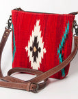American Darling ADBG1006A Large Crossbody Saddle Blanket Genuine Leather women bag western handbag purse
