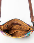 American Darling ADBG1006A Large Crossbody Saddle Blanket Genuine Leather women bag western handbag purse