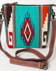 American Darling ADBG1006A Large Crossbody Saddle Blanket Genuine Leather women bag western handbag purse