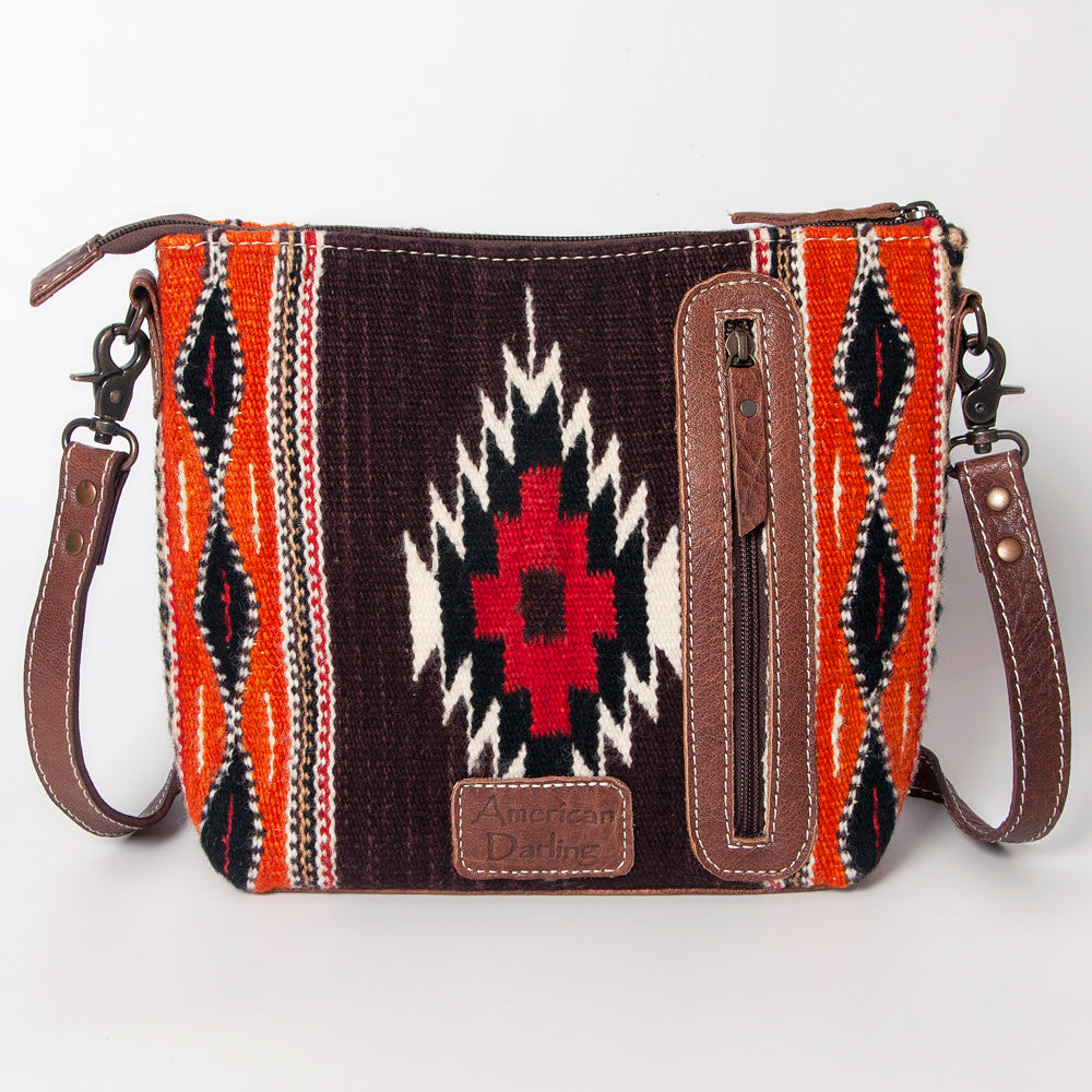 American Darling ADBG1009A Cross Body Saddle Blanket Genuine Leather women bag western handbag purse