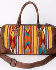 American Darling Western Travel Duffel Bag with Handwoven Saddle Blanket
