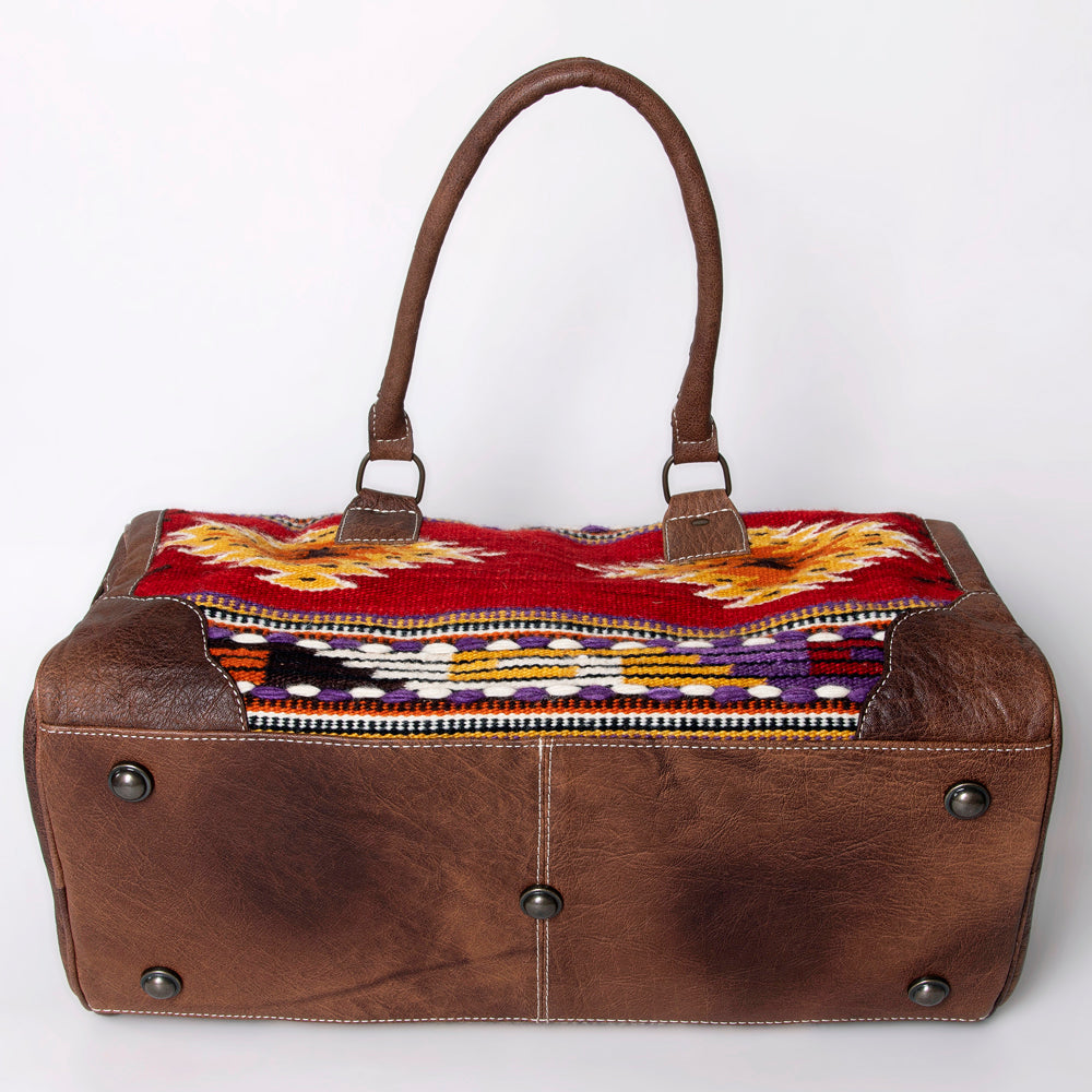 American Darling Western Travel Duffel Bag with Handwoven Saddle Blanket