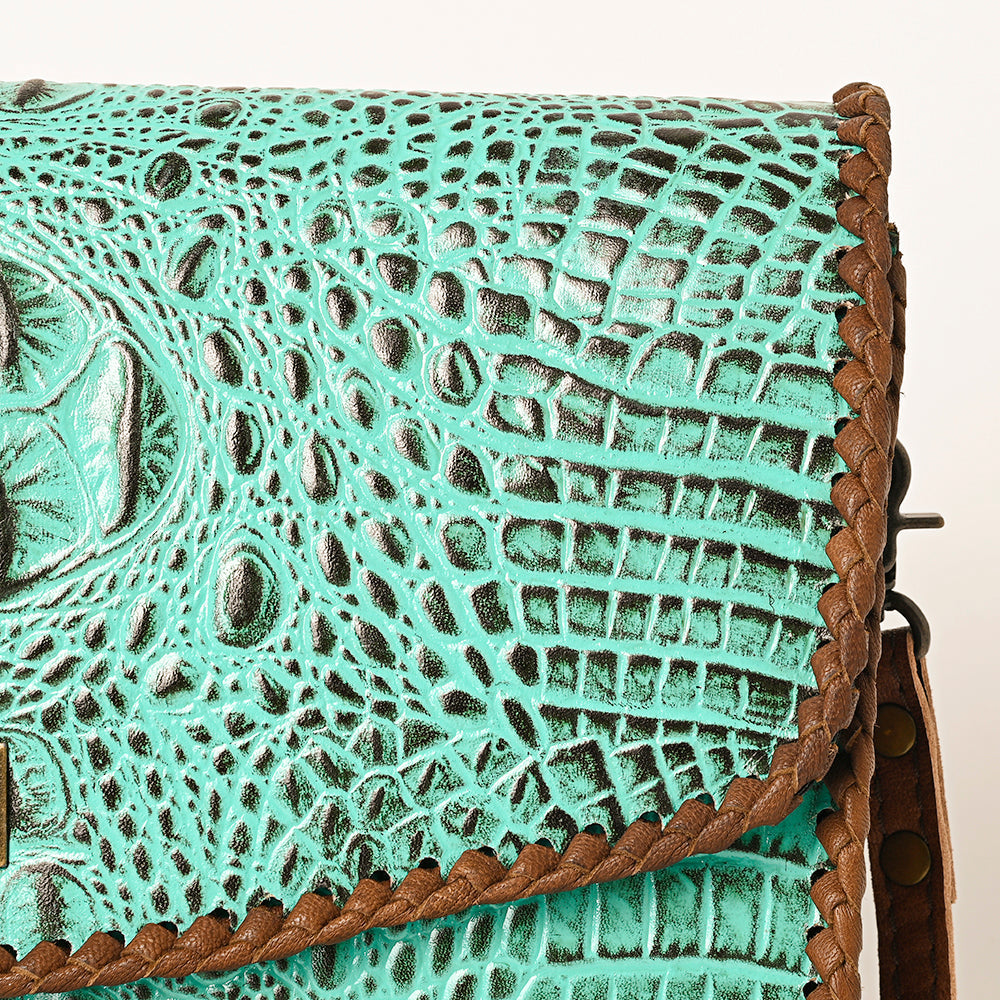 ADBG1023A American Darling Coin Purse Crocodile embossed Genuine Leather women bag western handbag purse