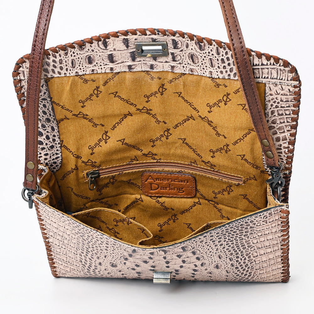 ADBG1023A American Darling Coin Purse Crocodile embossed Genuine Leather women bag western handbag purse