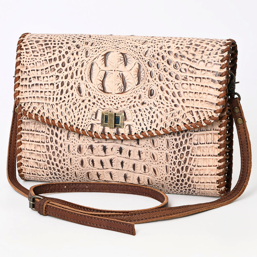 ADBG1023A American Darling Coin Purse Crocodile embossed Genuine Leather women bag western handbag purse