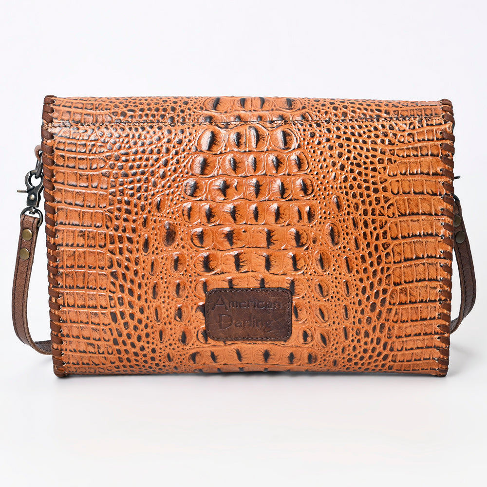 ADBG1023A American Darling Coin Purse Crocodile embossed Genuine Leather women bag western handbag purse