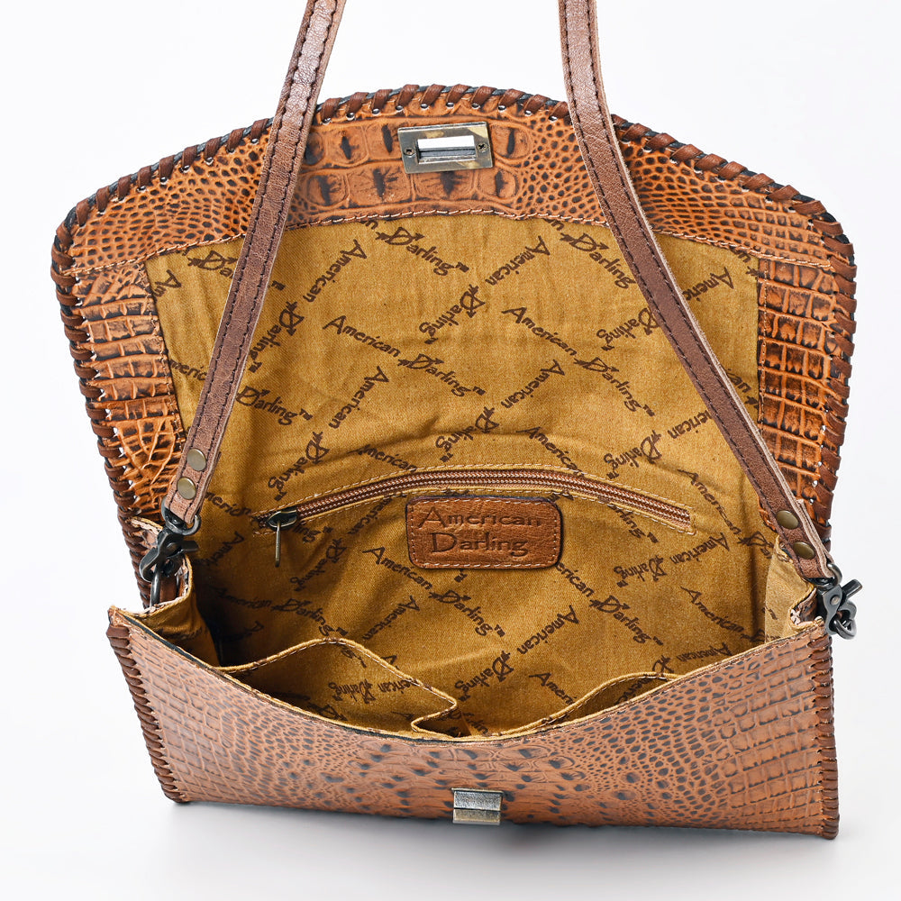 ADBG1023A American Darling Coin Purse Crocodile embossed Genuine Leather women bag western handbag purse