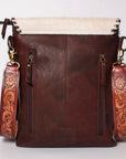 American Darling Messenger Hand Tooled Hair On Genuine Leather Western Women Bag Handbag Purse | Cute