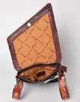 American Darling Messenger Hand Tooled Hair On Genuine Leather Western Women Bag Handbag Purse | Cute