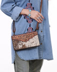 American Darling ADBG1027 Small Crossbody Hand Tooled Genuine Leather Women Bag Western Handbag Purse
