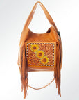 American Darling Hobo Bag Hand Tooled Floral Carved Genuine Leather Western Purse with Buck Stitched Trim & YKK Zipper