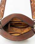 American Darling ADBGA303 Canteen Hand Tooled Hair-On Genuine Leather Women Bag Western Handbag Purse