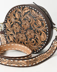 American Darling ADBGA304 Canteen Hand Tooled Genuine Leather Women Bag Western Handbag Purse