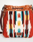 American Darling ADBG574D1 Large Crossbody Saddle Blanket Hair On Genuine Leather Women Bag Western Handbag Purse
