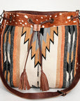 American Darling ADBG574D1 Large Crossbody Saddle Blanket Hair On Genuine Leather Women Bag Western Handbag Purse