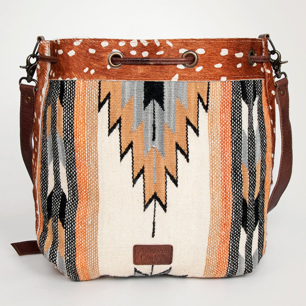 American Darling ADBG574D1 Large Crossbody Saddle Blanket Hair On Genuine Leather Women Bag Western Handbag Purse