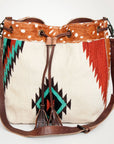 American Darling ADBG574D1 Large Crossbody Saddle Blanket Hair On Genuine Leather Women Bag Western Handbag Purse