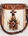 American Darling ADBG574D1 Large Crossbody Saddle Blanket Hair On Genuine Leather Women Bag Western Handbag Purse