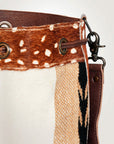 American Darling ADBG574D1 Large Crossbody Saddle Blanket Hair On Genuine Leather Women Bag Western Handbag Purse