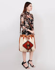 American Darling ADBG574D1 Large Crossbody Saddle Blanket Hair On Genuine Leather Women Bag Western Handbag Purse