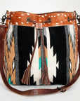 American Darling ADBG574D1 Large Crossbody Saddle Blanket Hair On Genuine Leather Women Bag Western Handbag Purse