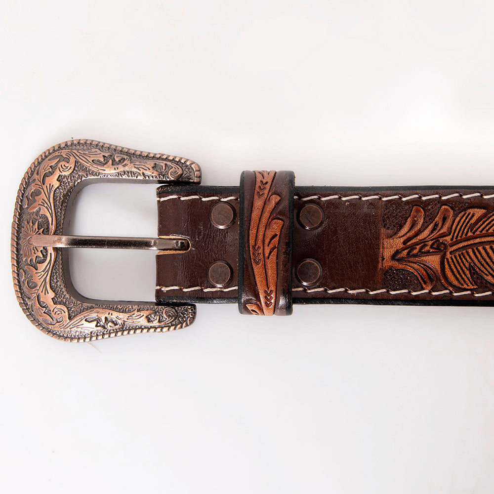 HILASON Hand-Tooled Leather Western Belt Unisex