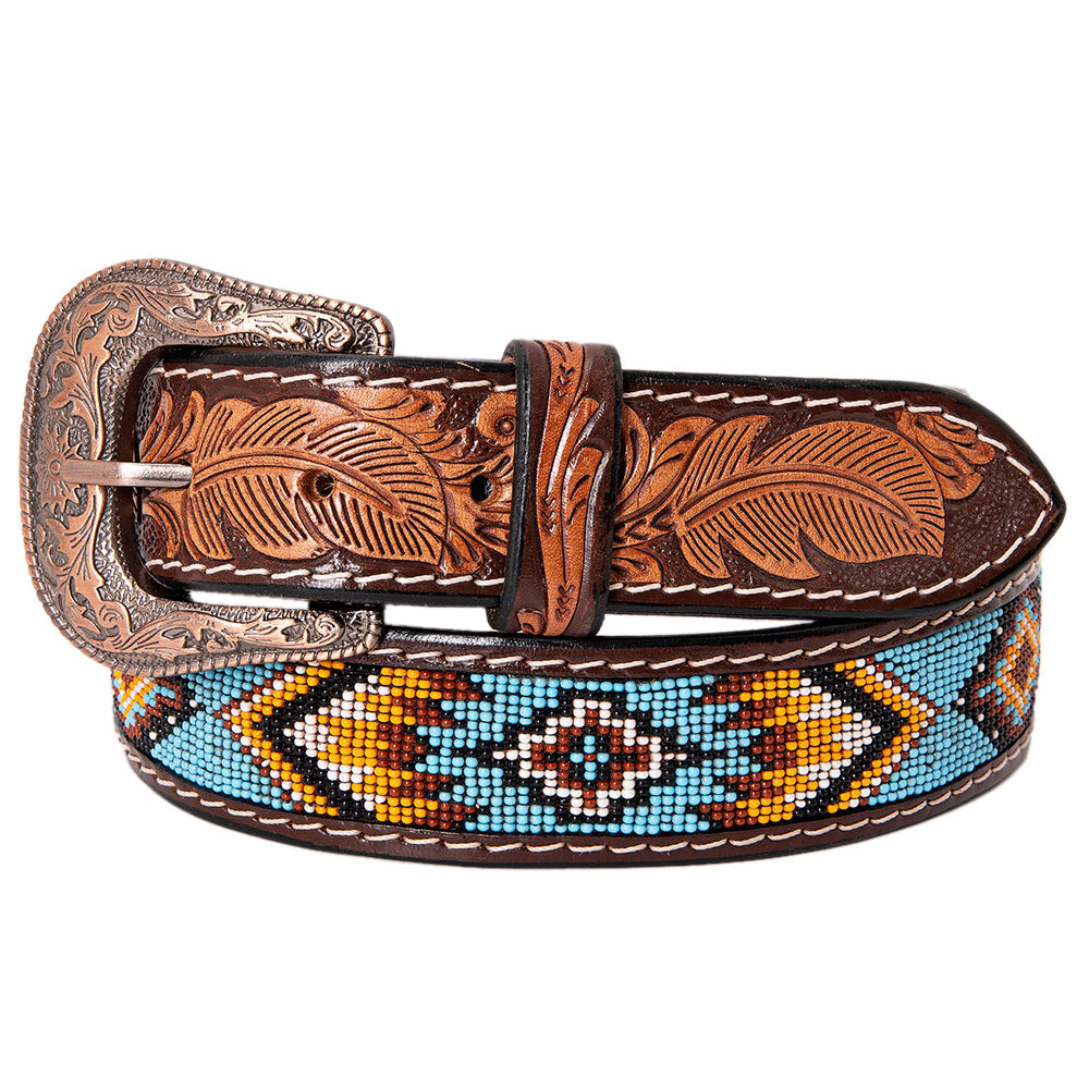 HILASON Hand-Tooled Leather Western Belt Unisex