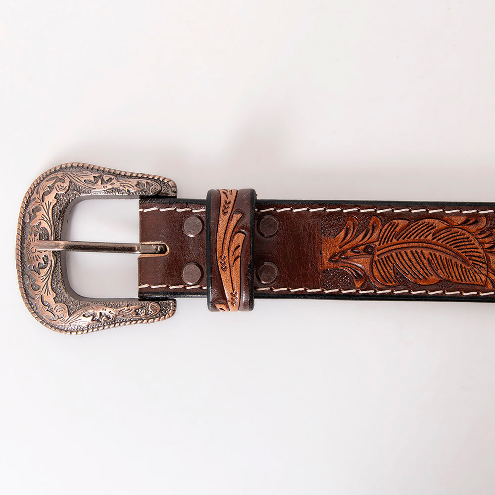 HILASON Hand-Tooled Leather Western Belt Unisex