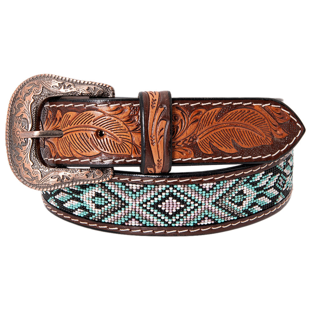 HILASON Hand-Tooled Leather Western Belt Unisex