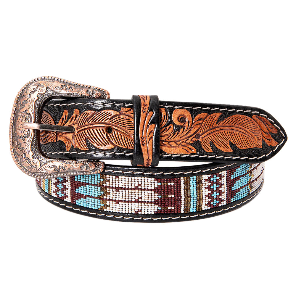 HILASON Hand-Tooled Leather Western Belt Unisex