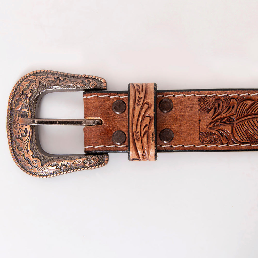 HILASON Hand-Tooled Leather Western Belt Unisex