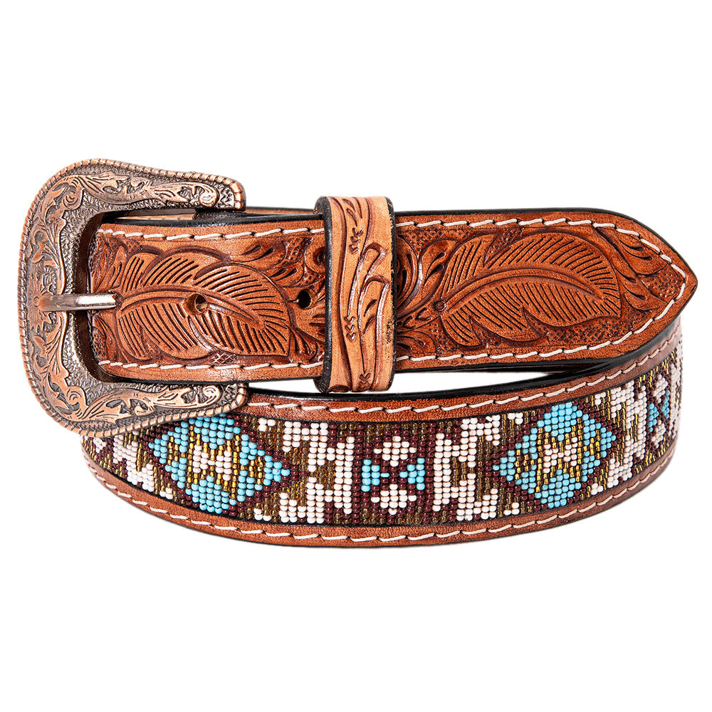 HILASON Hand-Tooled Leather Western Belt Unisex