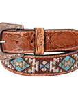 HILASON Hand-Tooled Leather Western Belt Unisex