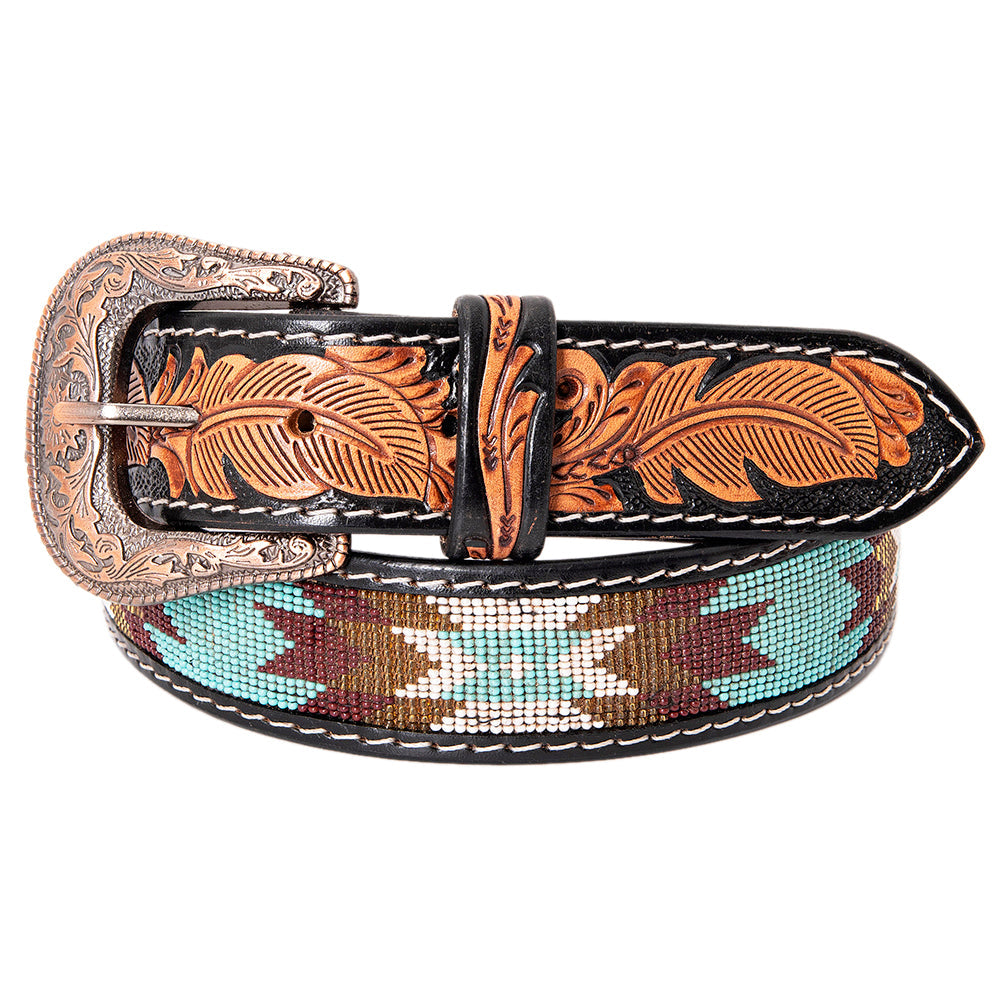 HILASON Hand-Tooled Leather Western Belt Unisex
