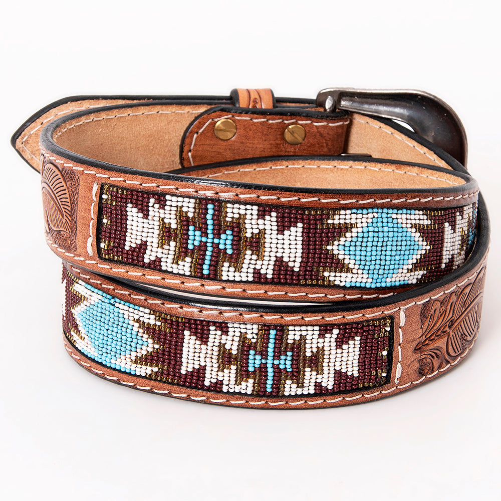 HILASON Hand-Tooled Leather Western Belt Unisex