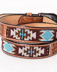 HILASON Hand-Tooled Leather Western Belt Unisex