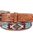 HILASON Western Genuine Leather Belt for Men Women Cowboy Cowgirl Handmade Unisex Full Grain Heavy Duty Tooled Beaded Belt