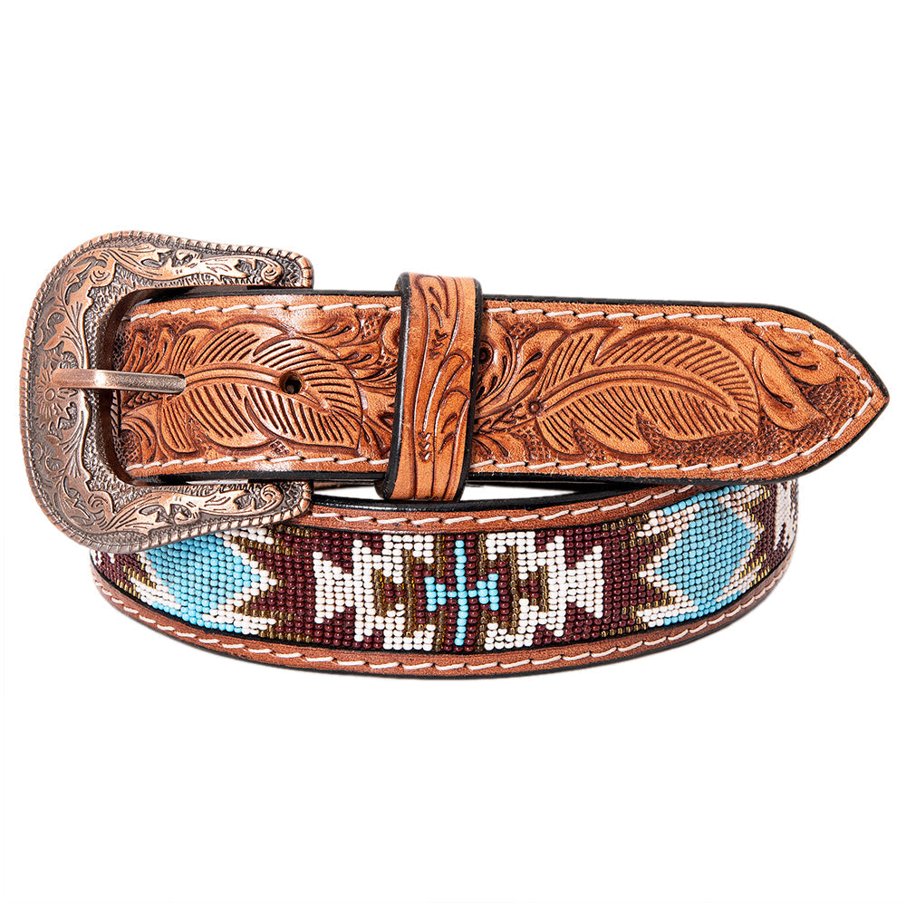 HILASON Hand-Tooled Leather Western Belt Unisex